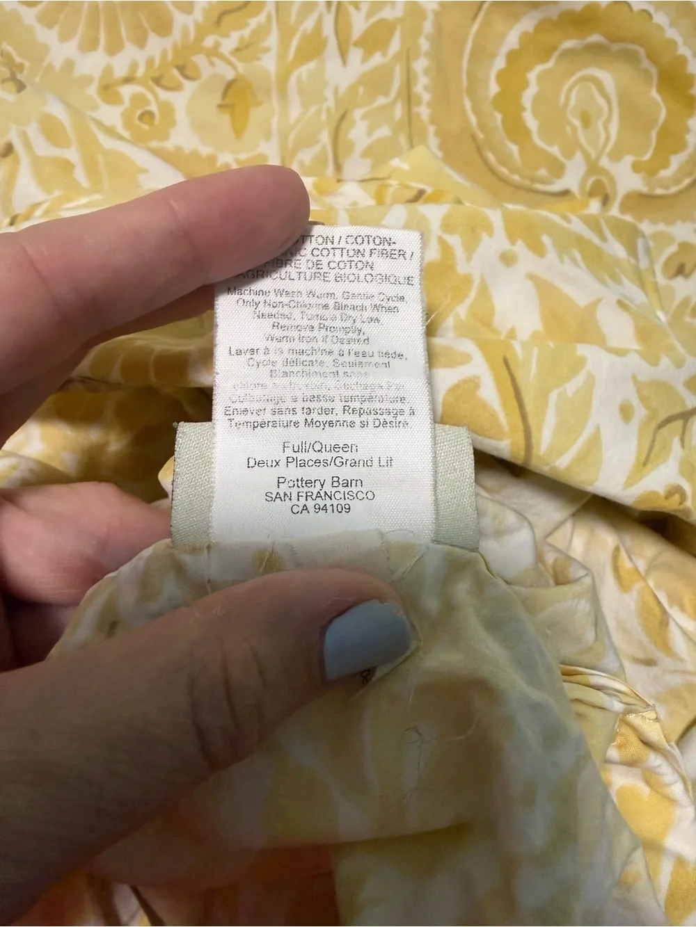Pottery Barn yellow Viola paisley duvet and pillow shams